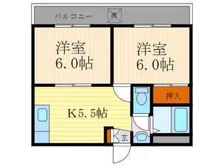 フラッツ東向日【3階】の間取り