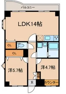 TEK小金井ハイツ【5階】の間取り