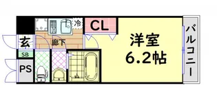 プレサンス難波インフィニティ【4階】の間取り