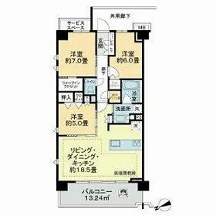 ASUKAYAMA RESIDENCE【3階】の間取り
