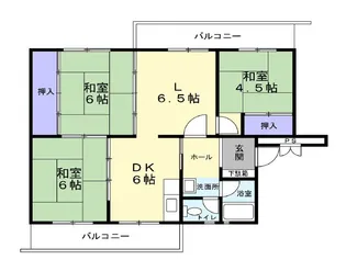 フラワリータウン生駒D棟【3階】の間取り