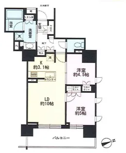 ウェリス六本木【14階】の間取り