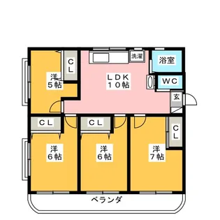 第6コーポサンキョー【4階】の間取り