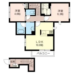 アンムート矢部【2階】の間取り