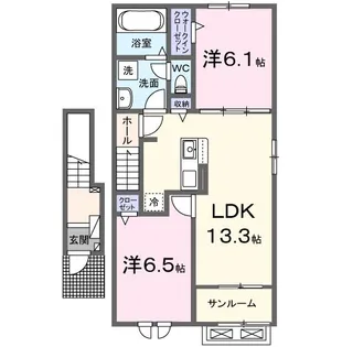 瀬戸アパートA【2階】の間取り