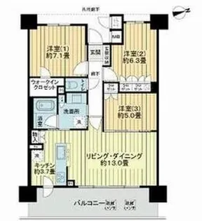 ライオンズ台原フォレストフォート【4階】の間取り
