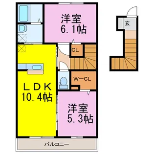 ウィスタリア イースト【2階】の間取り