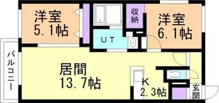 MJ発寒中央【3階】の間取り