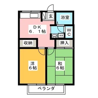 ハイコーポ釜戸【1階】の間取り