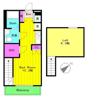 ガーデンビィラ伍番館【1階】の間取り
