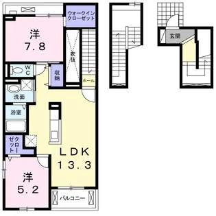 ビバーチェ 中割【3階】の間取り