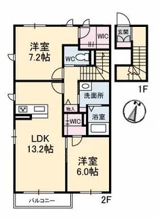 ボヌールII【2階】の間取り