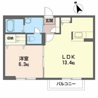 コンフォータブルB【1階】の間取り