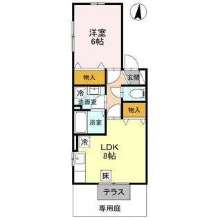 セジュール赤城B【1階】の間取り