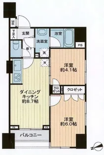 パレステュディオ新宿御苑駅前【6階】の間取り
