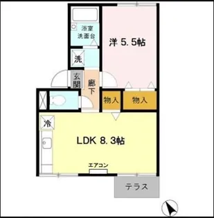 アパンション エクセル【1階】の間取り