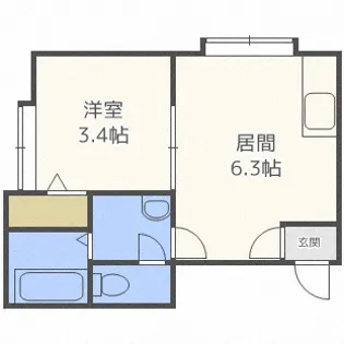 フラットJ発寒南【3階】の間取り