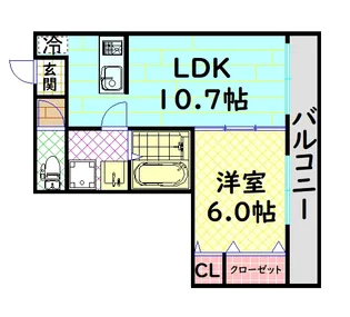 シャルマン シャンブル【3階】の間取り