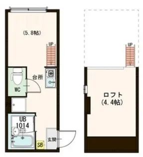 ソレイユ新宿【1階】の間取り
