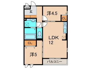ル ポンテ A棟【2階】の間取り