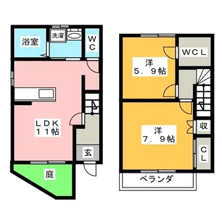 サフラン Bの間取り