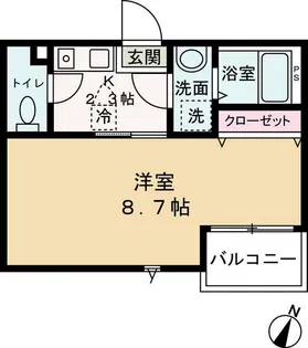 ゆいの木杉田【1階】の間取り