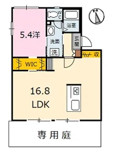 沖村コーポC棟【1階】の間取り