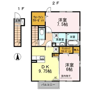 ヴィレッジロイヤル白鳥 B【2階】の間取り