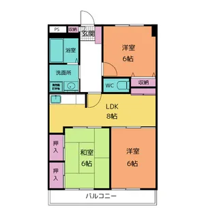 グリーンキャッスル【3階】の間取り