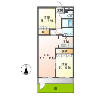 クローバーグリーンIII【1階】の間取り