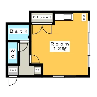 ワンルームY&K【2階】の間取り