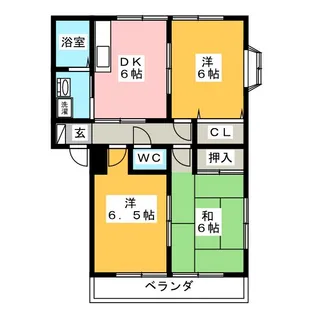 グランデージDOVE A【2階】の間取り