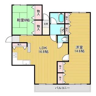 アルペンローズ東多聞【1階】の間取り