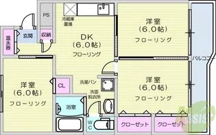 第一及川ハイツ【4階】の間取り