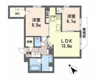 Refiant東谷山【1階】の間取り