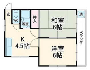 レジデンス若林【1階】の間取り