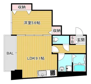 1LDKの間取り画像