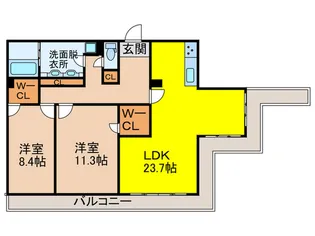 アルザタワーズグリーンタワーズ【36階】の間取り
