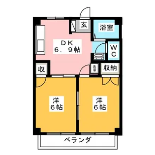 ハイツ西山【1階】の間取り