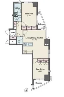 MFPR代々木タワー【14階】の間取り