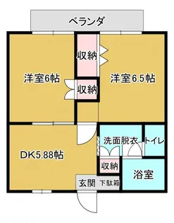 新潟県長岡市住吉2【アパート】の間取り