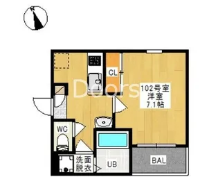 岡山県岡山市北区十日市中町【アパート】の間取り