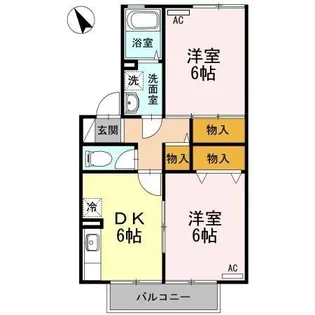 ベルフレール小白川A【2階】の間取り