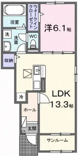 カーサ・アティランA【1階】の間取り