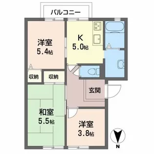 ブリーズ大安寺 B【2階】の間取り