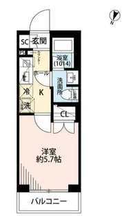 1Rの間取り画像