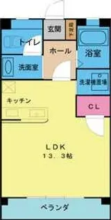 OS・SKYマンション鹿子【3階】の間取り