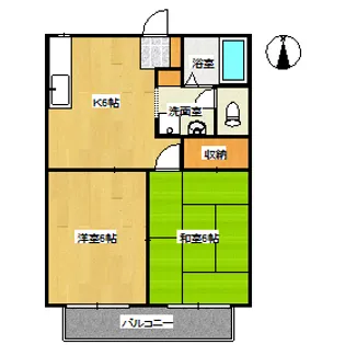 コーポ長船B【2階】の間取り