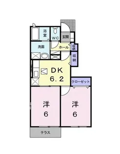 サニーパレスII【1階】の間取り