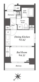 ジェノヴィア水天宮前IIスカイガーデン【5階】の間取り